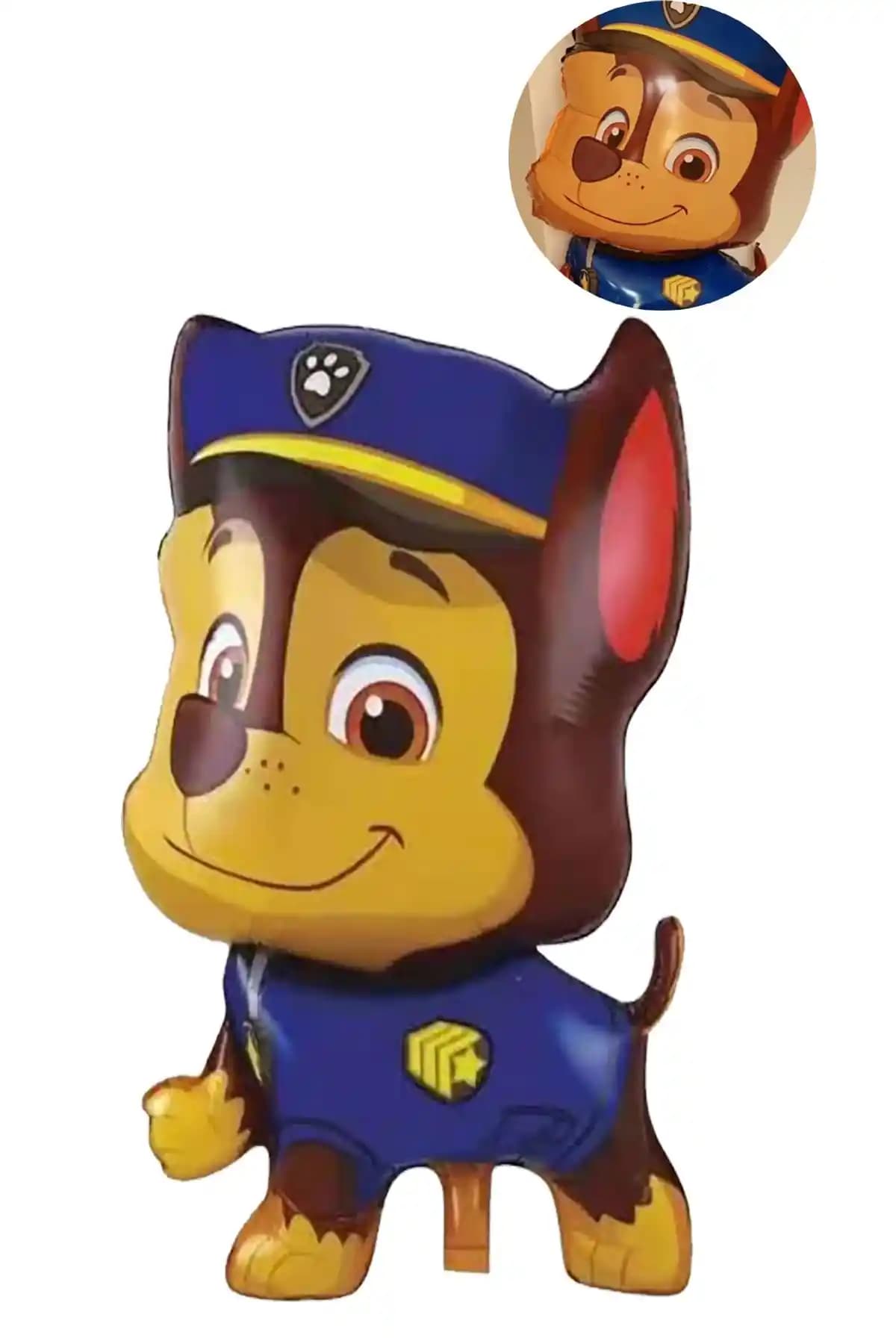 Paw Patrol Chase Folyo Balon 77x49 cm Renkli ve Dayanıklı Çocuk Partisi Süsleri