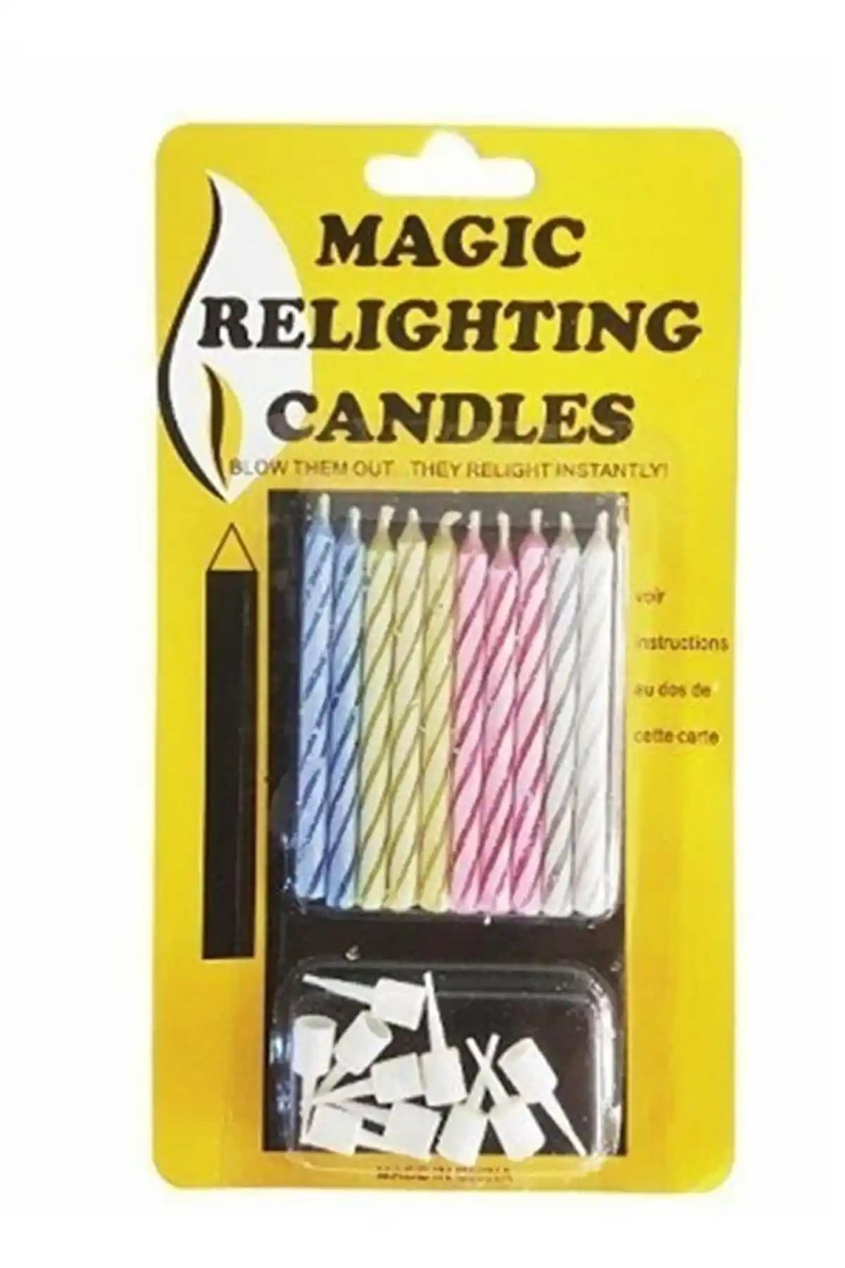 Turkuaz Party Store Şaka Mumları 10'lu Paketi Renkli ve Şık Tasarımıyla Doğum Günleri İçin