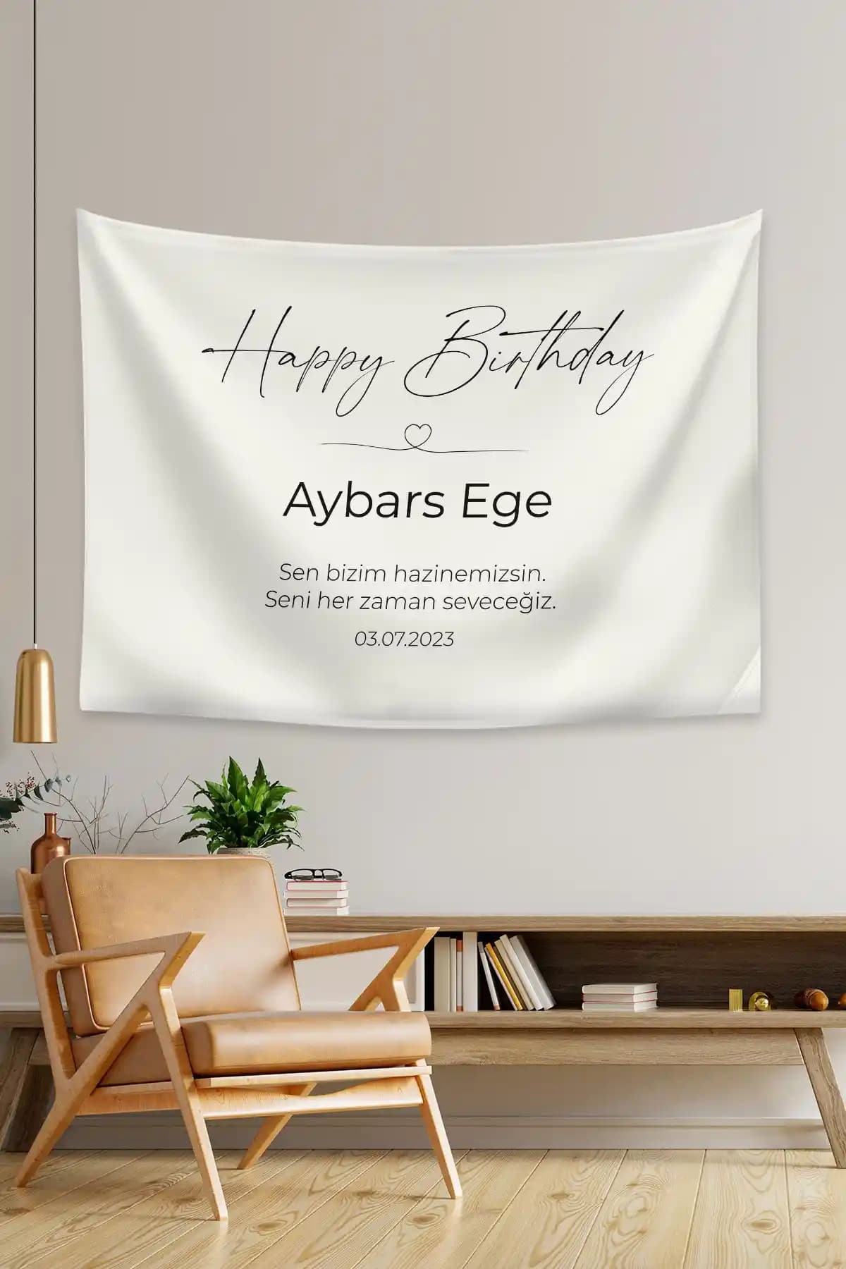 Vagonik Kişiye Özel Doğum Günü Duvar Örtüsü Estetik ve Fonksiyonel Dekorasyon Ürünü