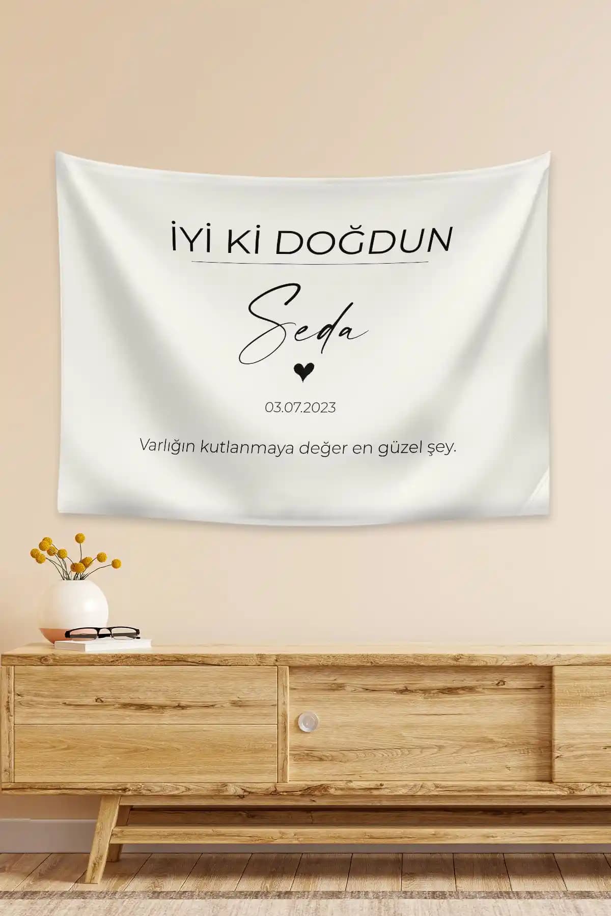 Vagonik Kişiye Özel Doğum Günü Duvar Örtüsü Yüksek Kalite ve Şık Tasarım