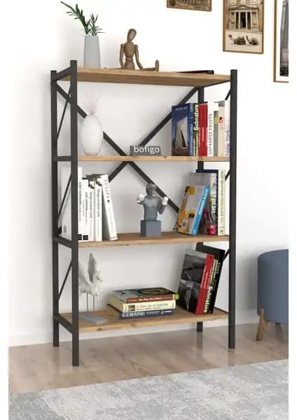 Bofigo 5 Raflı Metal Köşe Kitaplık ve 4 Raflı Dekoratif Kitaplık Karşılaştırması 2