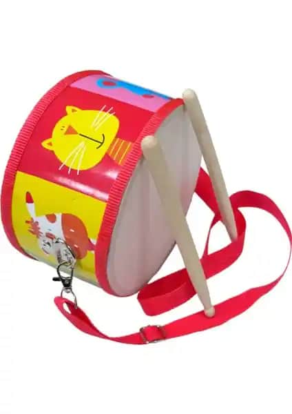 Çocuklar İçin Renkli ve Güvenli Ahşap Davul, Ritim ve Müzik Becerilerini Geliştirir