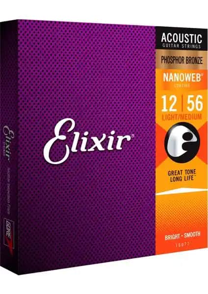 Elixir 16027 Nanoweb Phosphor Bronze Akustik Gitar Teli Performans ve Dayanıklılık İçin Uygun
