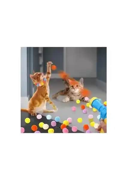 Evcil Hayvanlar İçin Interaktif Kedi Oyun Seti ve Peluş Toplar ile Eğlence