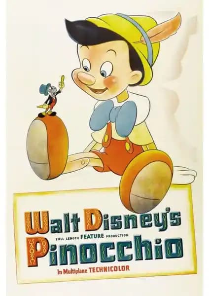 Fidelyo Tasarım Pinocchio 1940 Poster: Dayanıklı ve Estetik Dekorasyon Ürünü