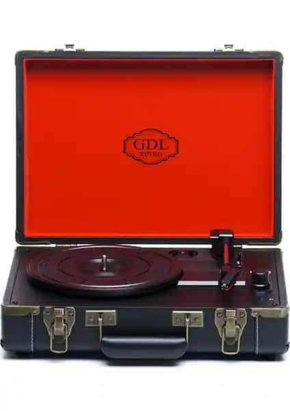 GDL Retro Çanta Pikap T317B Siyah: Taşınabilir ve Modern Nostaljik Plak Çalar