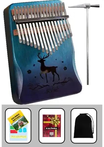 Midex KLX-510 Hakiki Ağaç Geyik Desenli Kalimba ile Müzik Deneyiminizi Zenginleştirin