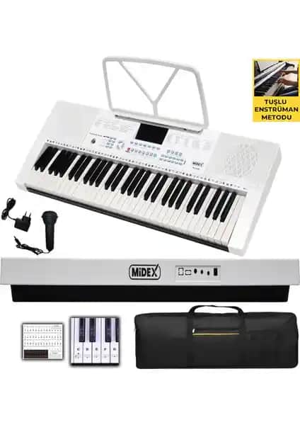 Midex PS-2300WH 61 Tuşlu org seti başlangıç seviyesindeki kullanıcılar için ideal müzik enstrümanı