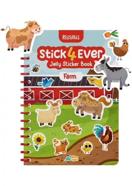 Neobebek STICK4EVER Çiftlik Temalı Jelly Sticker Kitabı Çocuklar İçin Eğlenceli ve Yaratıcı Bir Deneyim