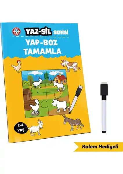 Çocuk Akademi Yaz Sil Serisi: 2-4 Yaş Çocuklar İçin Eğlenceli ve Öğretici Aktivite Kitabı