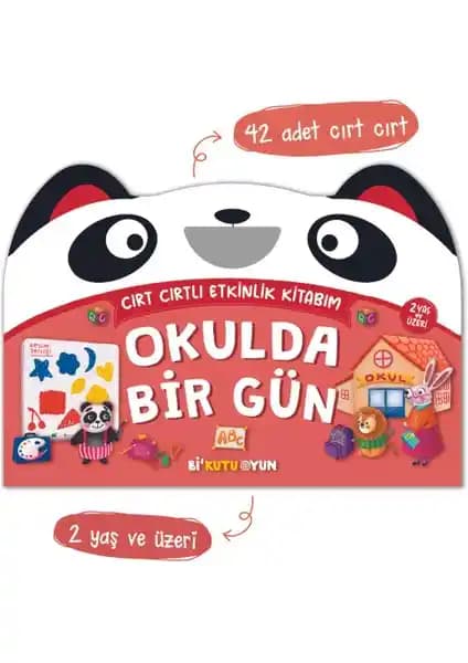 Çocuklar İçin Eğitici ve Dayanıklı Aktivite Kitabı Okulda Bir Gün (2+ Yaş)