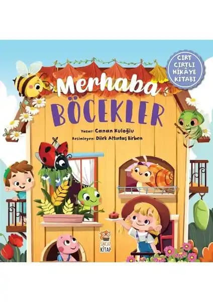 Çocuklar İçin Eğlenceli ve Eğitici Cırt Cırtlı Hikaye Kitabı Merhaba Böcekler