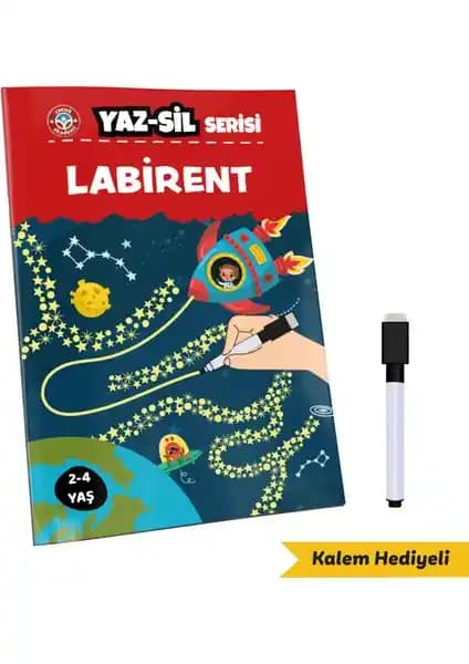 Çocuklar İçin Eğlenceli ve Eğitici Yaz Sil Serisi Labirent Kitabı 2-4 Yaş Çocuklar İçin Uygun