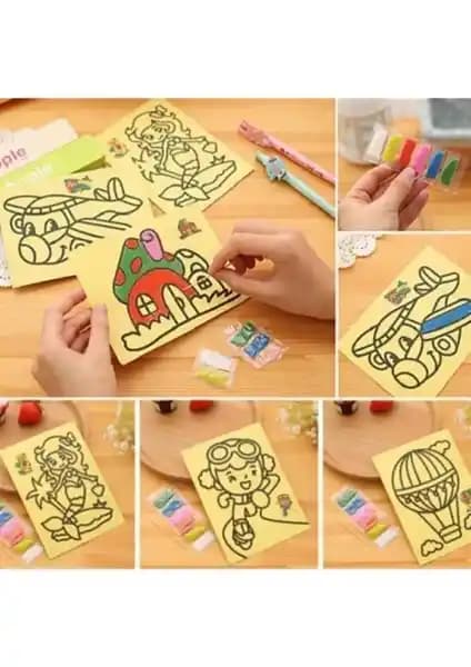 Enhavalı Sırımsı Kum Boyama Seti Çocuklar İçin Eğlenceli ve Eğitici Sanat Aktivitesi