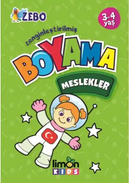 Limonkids 3-4 Yaş Zenginleştirilmiş Meslekler Boyama Kitabı Eğlenceli ve Öğretici Çocuk Sanat Kaynağı