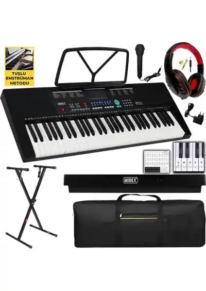 Midex PS-2500KS LED Ekranlı 61 Tuşlu Organ Klavye: Başlangıç ve Orta Seviye Müzik Tutkunları İçin İdeal