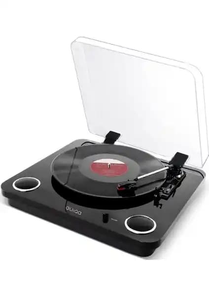 Quiqa T202-3 Piano Black Edition Bluetooth Pikap: Modern Tasarım ve Yüksek Ses Kalitesi