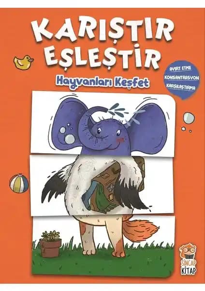 Sincap Kitap Karıştır Eşleştir: Çocuklar İçin Eğlenceli ve Öğretici Hayvanlar Kitabı