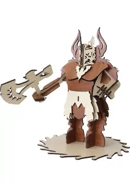 3D Ahşap Dwarf Warrior Savaşçı Maketi Eğitici ve Dayanıklı Puzzle Seti
