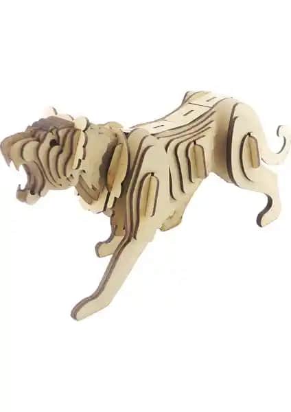 3D Ahşap Kaplan Maketi 51 Parça Yaratıcı ve Eğitici Hobi Seti
