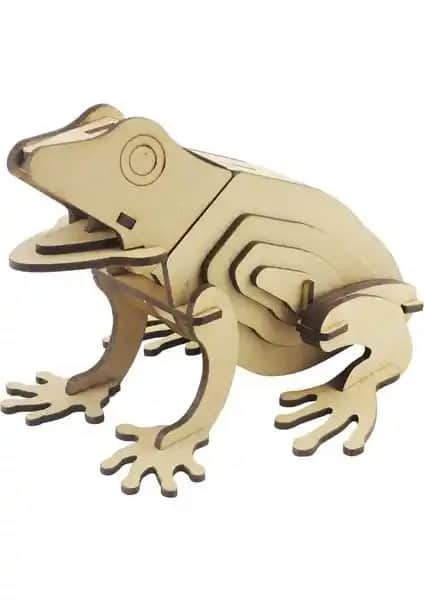 3D Ahşap Kurbağa Maketi 38 Parça Detaylı Montaj Eğitici ve Eğlenceli Tasarım