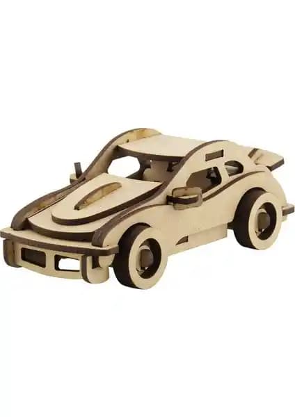3D Ahşap Porsche Araba Maketi: Eğitici ve Dekoratif Model Seti
