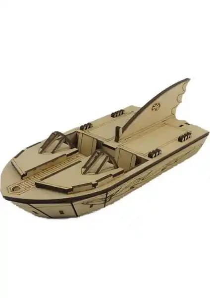 3D Sergi Ahşap Bat Boat Maketi: Eğlenceli ve Eğitici Ahşap Puzzle Seti