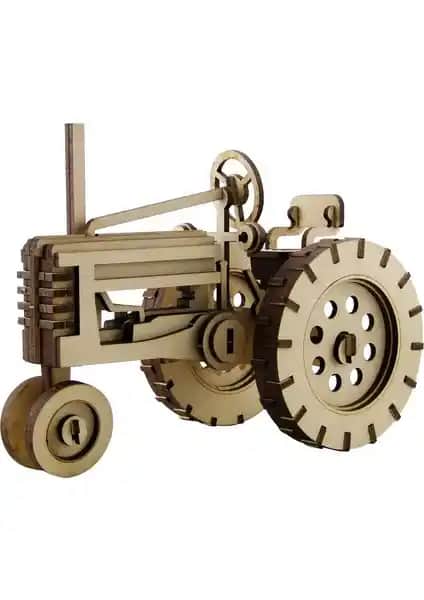 3D Sergi Ahşap Çiftlik Traktör Maketi: Eğitici ve Eğlenceli Ahşap Puzzle Seti