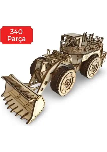 Algwood Ahşap Cat 994 Kepçe Maketi 3D Puzzle Detaylı İnşaat Makinesi Modeli