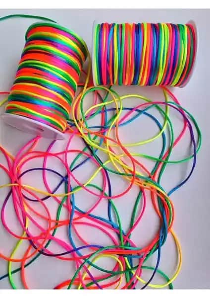 Altay Aksesuar Rengarenk Paraşüt İpi 10 Metre Dayanıklı ve Renkli Oyun ve Dekorasyon Malzemesi