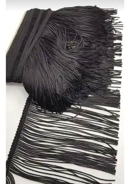 Altay Aksesuar Siyah Düz Püskül Saçak 15 cm Modern ve Zarif Dekoratif Aksesuar