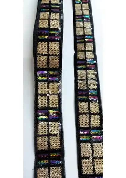 Altay Aksesuar Siyah Kahve Renkli Pul Payet Şerit ile Yaratıcı ve Şık Tasarımlar İçin Uygun Malzeme