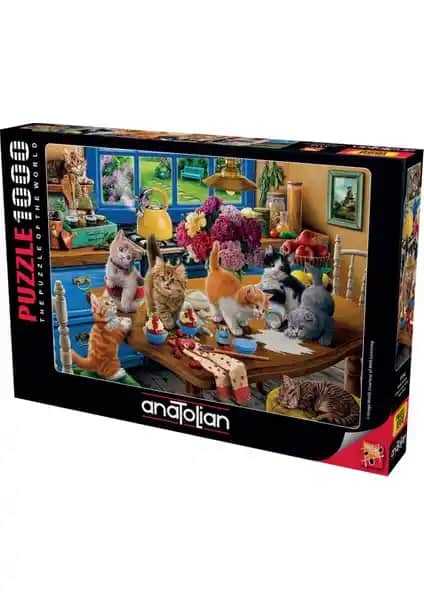 Anatolian 1000 Parçalık Puzzle Mutfak Kedileri Ev Dekorasyonu ve Zihin Gelişimi İçin Uygun