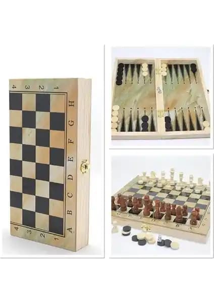 Armesa Ahşap Satranç Seti 3'lü: Şık ve Dayanıklı Klasik Satranç Takımı
