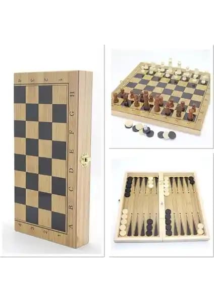 Armesa Ahşap Satranç Seti 3'lü: Şık ve Dayanıklı Satranç Takımı for Strateji ve Eğlence