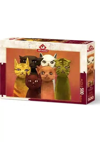 Art Puzzle Kediler Takımı 500 Parça Puzzle ile Zihni Geliştirici ve Dekoratif Aktivite