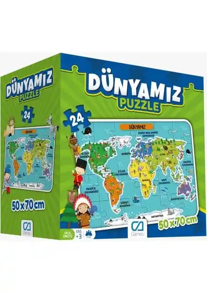Ca Games Dünyamız Yer Puzzle Cayer-5025: Eğitici ve Dayanıklı Çocuk Puzzle Seti