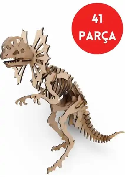 Ceratopsier Dinozor Ahşap Maketi: Eğitici ve Dekoratif 41 Parça Seti
