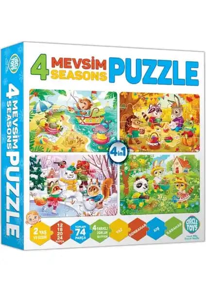 Çocuklar İçin Eğlenceli ve Eğitici Mevsimler Temalı Puzzle Seti - Dayanıklı ve Renkli Tasarım