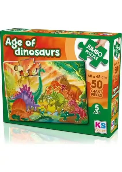 Dinozorların Çağı 50 Parça Jumbo Yapboz: Eğlence ve Öğrenme için Uygun Seçenek