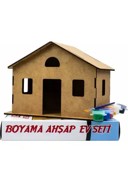 Emin İş Eğitimi Boyama Ahşap Klasik Ev Seti Çocuklar İçin Yaratıcılığı Artıran Eğitici Oyun Seti