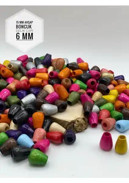 FioliMore 15 mm Damla Oval Ahşap Boncuk Seti: Yaratıcı Takı Tasarımı İçin Uygun Malzeme