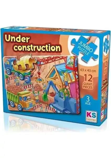 KS Games Under Construction Jumbo Puzzle 12 Parça Çocuklar ve Yetişkinler İçin Güvenli Eğitici Oyun
