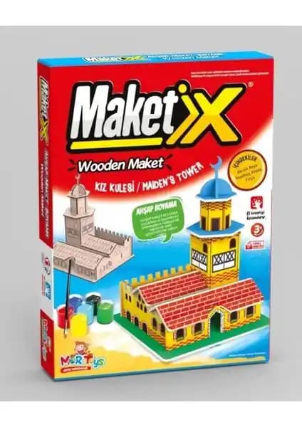 Maketix 3D Ahşap Boyama Seti Kız Kulesi Temasıyla Yaratıcılığı Destekler
