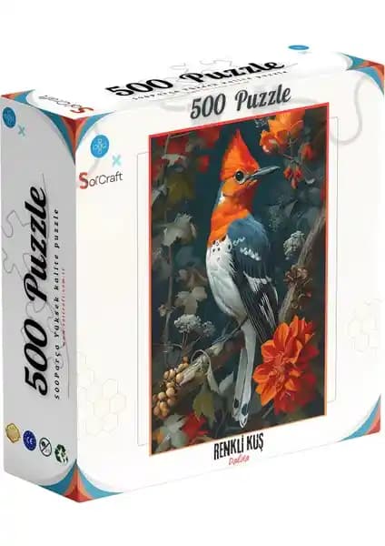 Soi Craft 500 Parça Renkli Kuş Puzzle Sanatsal Tasarım ve Yüksek Kalite ile Çocuklar ve Yetişkinler İçin