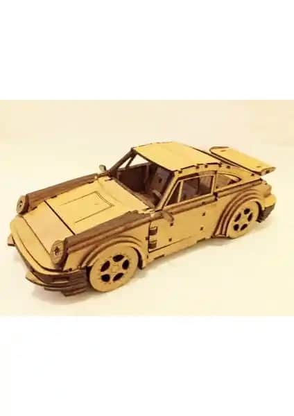 Teknotrust Ahşap Porsche 911 Maketi: Kolay Montajlı Detaylı Hobi Seti