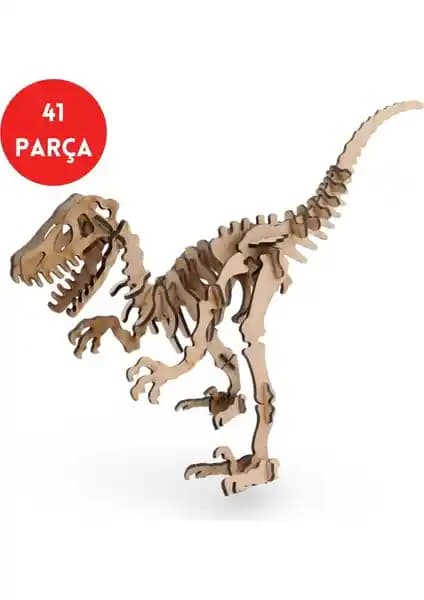 Velociraptor Ahşap Maketi: Eğitim ve Dekorasyon İçin Detaylı Model Seti