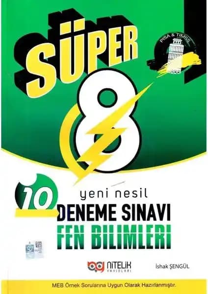 8. Sınıf Fen Bilimleri İçin Süper 10 Deneme Sınavı - Sınavlara Hazırlık ve Pratik İçerik