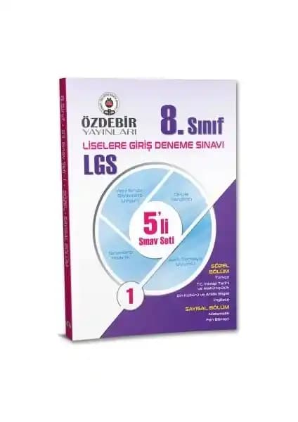 8. Sınıf LGS 5'li Deneme Sınavı Özdebir Yayınları Güvenilir Çalışma Kaynağı