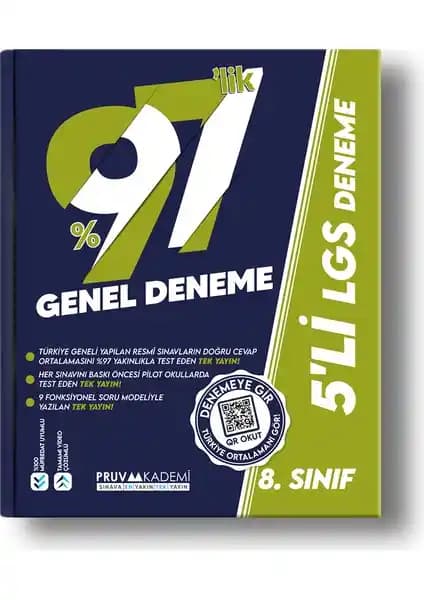 8. Sınıf LGS Deneme Sınavı Kitabı Güncel Müfredat ve Çeşitli Soru Tipleriyle